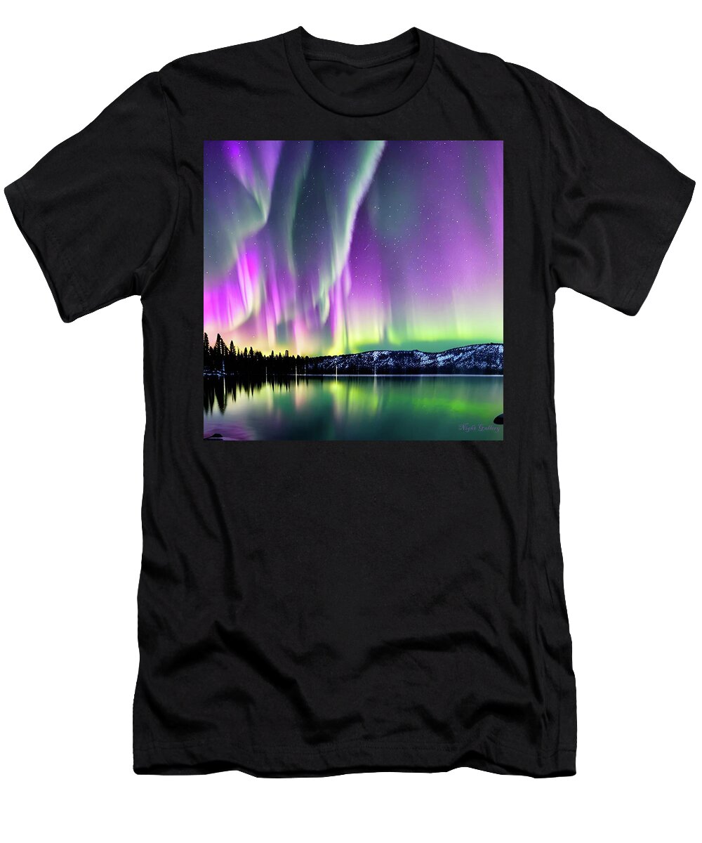 Aurora T-Shirt featuring the digital art Northern Lights No.27 by Fred Larucci