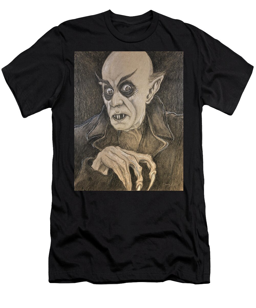 Vampire T-Shirt featuring the drawing Nosferatu by Shawn Dooley