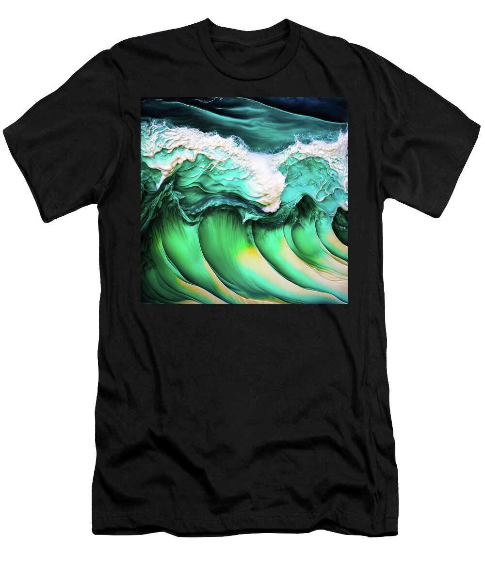 Waves T-Shirt featuring the digital art Ocean Waves 03 by Matthias Hauser