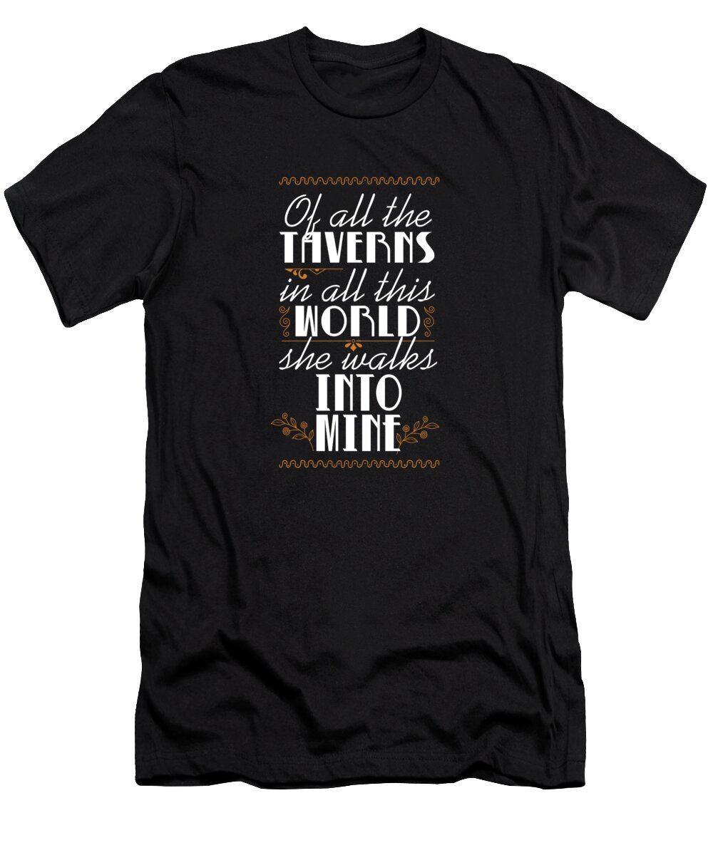 Gifts For Him T-Shirt featuring the digital art Of All The Taverns by Jacob Zelazny