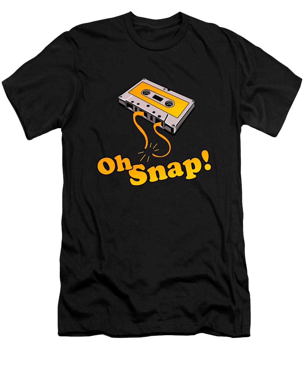 Funny T-Shirt featuring the digital art Oh Snap 80s Cassette Tape by Flippin Sweet Gear