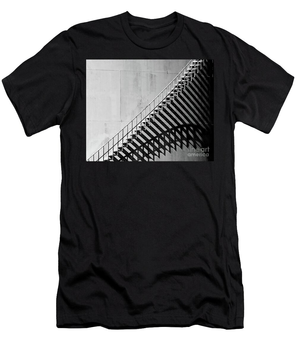 Shadow T-Shirt featuring the photograph Oil Storage Tank Shadow Stairs by Pete Klinger