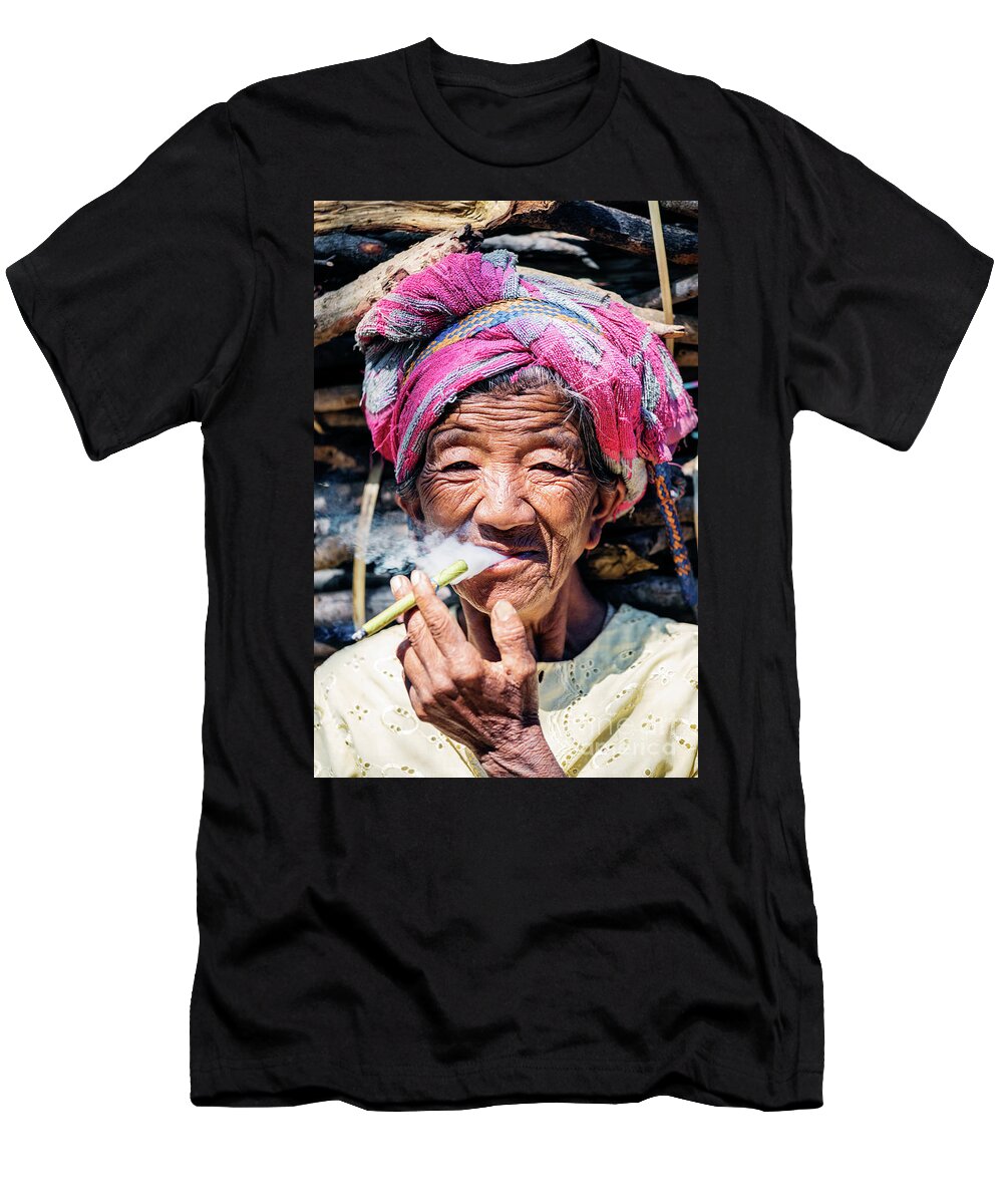 Woman T-Shirt featuring the photograph Old burmese lady by Matteo Colombo