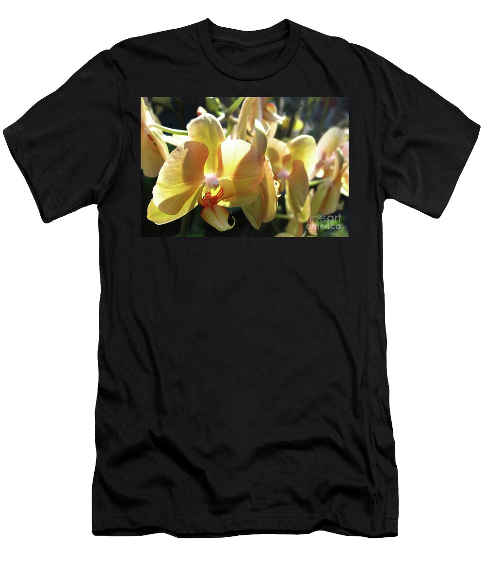 Yellow Orchid T-Shirt featuring the photograph Orchids of Bright Yellow by Ruth Jolly