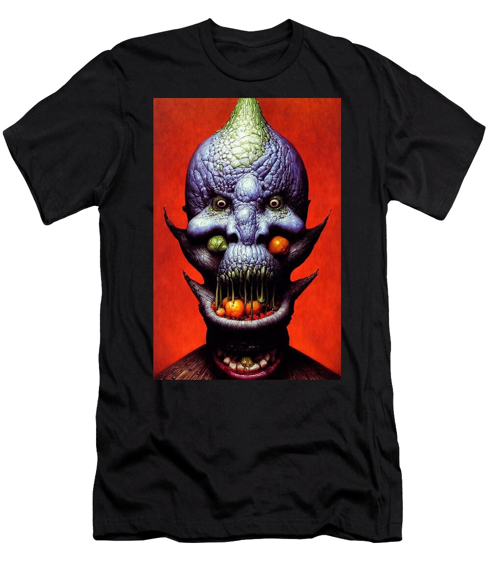 Deep Dream T-Shirt featuring the digital art Ork Head by Otto Rapp