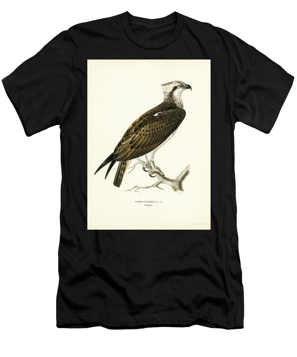 Osprey T-Shirt featuring the mixed media Osprey by World Art Collective