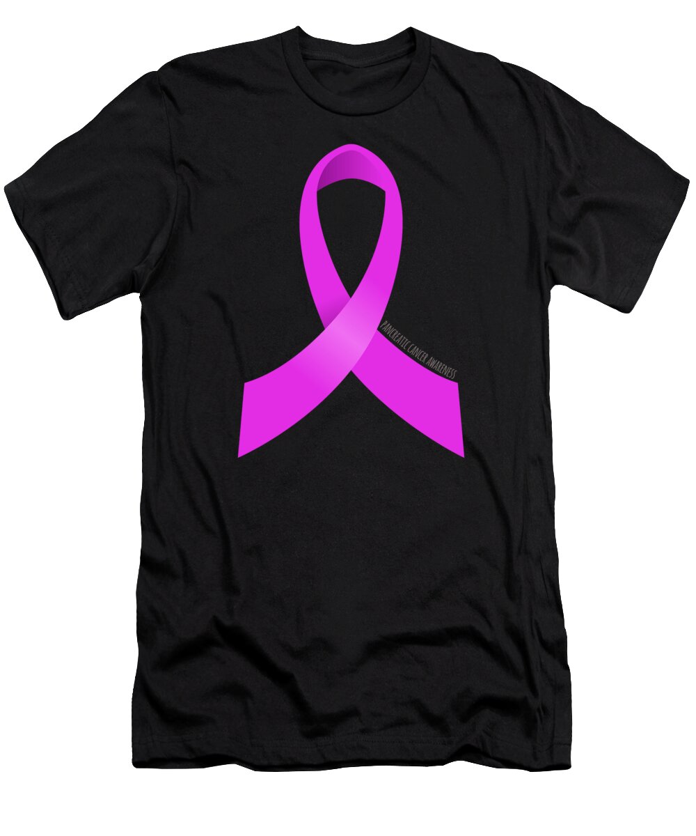 Awareness T-Shirt featuring the digital art Pancreatic Cancer Awareness Ribbon by Flippin Sweet Gear