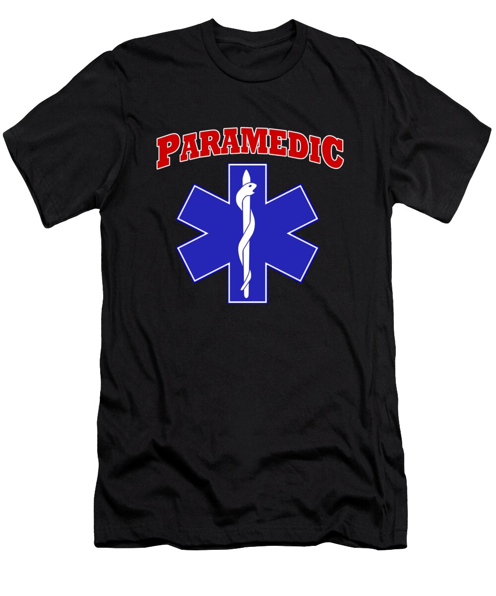 Cool T-Shirt featuring the digital art Paramedic EMS Symbol by Flippin Sweet Gear