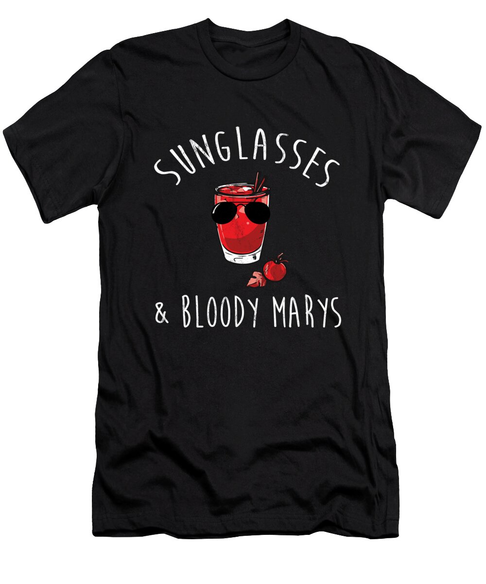 Celebrate T-Shirt featuring the drawing Party S Sunglasses And Bloody Marys Hangover Tee by Noirty Designs