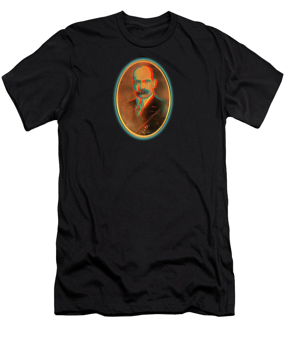 Wunderle T-Shirt featuring the mixed media Paul Warburg by Wunderle
