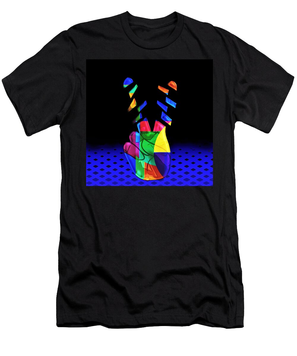 Cool Art T-Shirt featuring the digital art Peace in Pieces No.2 by Ronald Mills