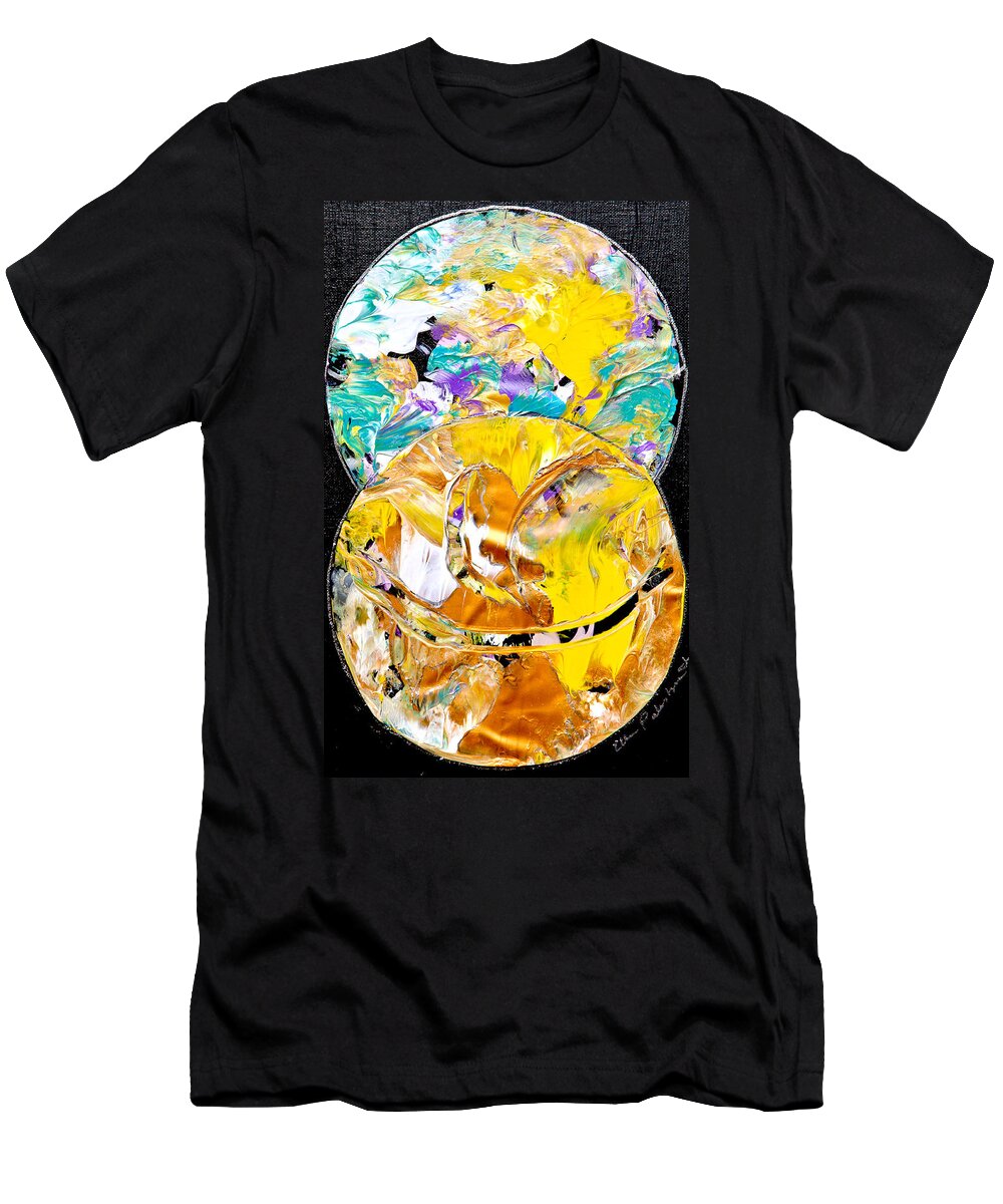 Wall Art T-Shirt featuring the painting Peeping Through The Meridian - Vertical by Ellen Palestrant