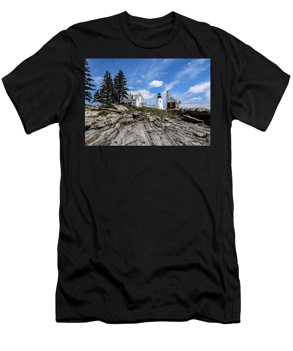 Lighthouse T-Shirt featuring the photograph Pemaquid Point Lighthouse Maine by Veronica Batterson