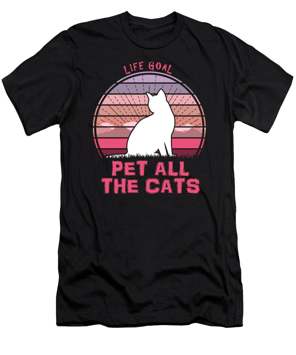 Pet T-Shirt featuring the digital art Pet all the cats by Filip Schpindel