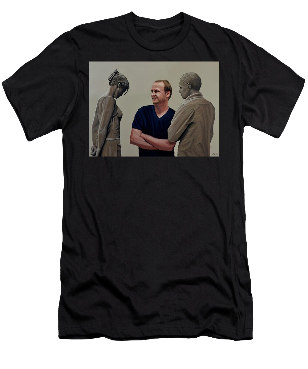 Italian Sculptor T-Shirt featuring the painting Peter Demetz Painting by Paul Meijering