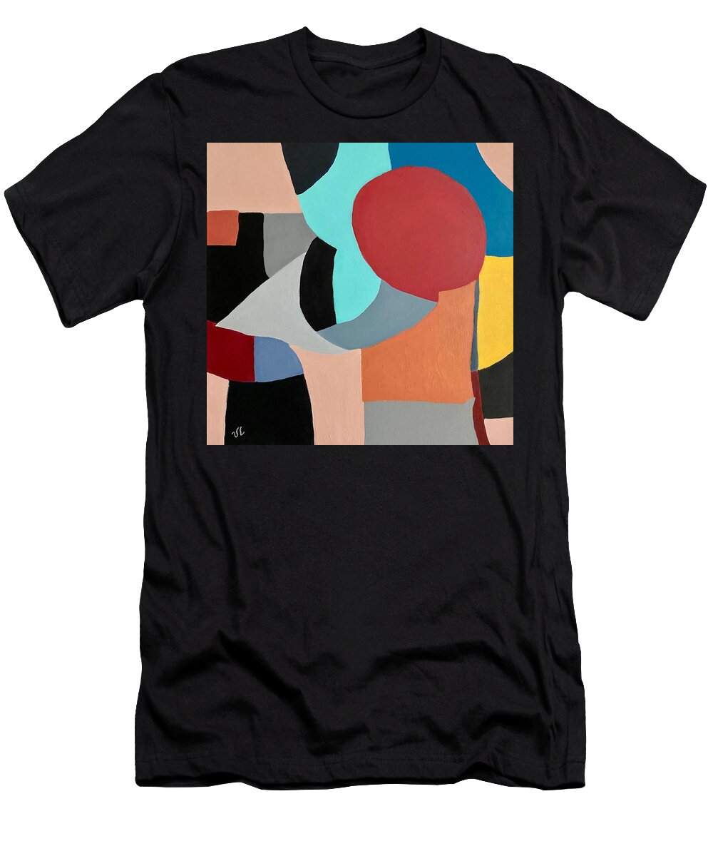 Midcentury T-Shirt featuring the painting Martini Girl by Victoria Lakes