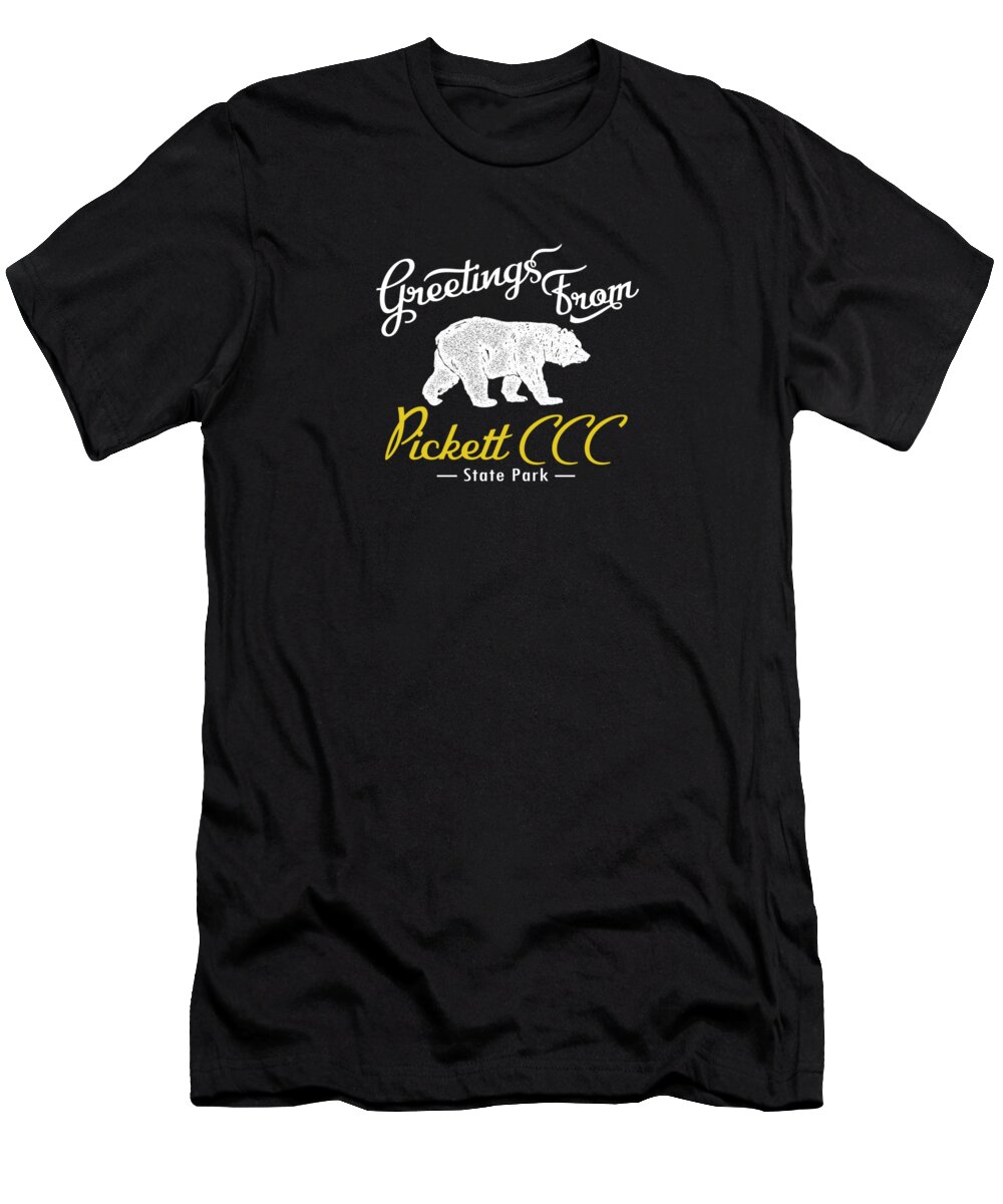 Pickett Ccc T-Shirt featuring the digital art Pickett CCC State Park Bear by Flo Karp