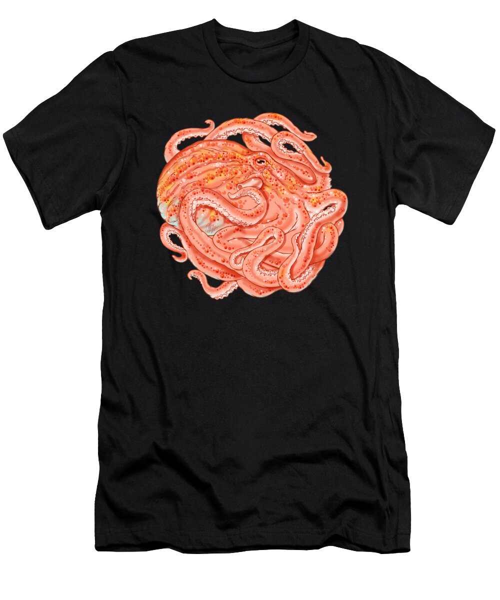 Octopus T-Shirt featuring the digital art Pink Octopus Mandala by Tim Phelps