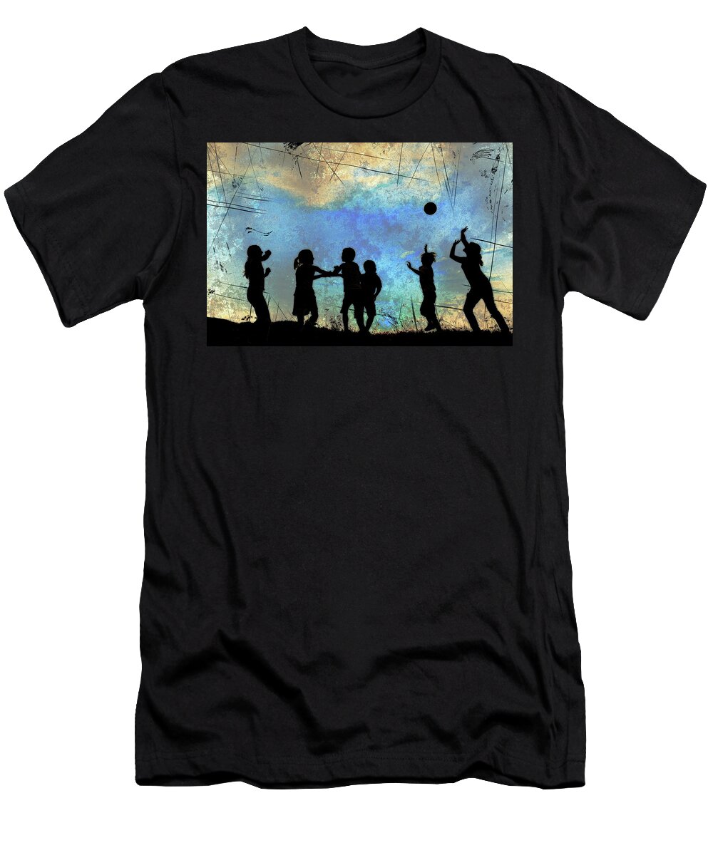 Kids T-Shirt featuring the digital art Playtime I by Ronald Bolokofsky