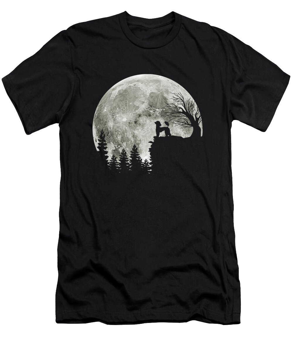 Planet T-Shirt featuring the digital art Poodle On Mountain Halloween Gift For Poodle Lovers by Fancylife