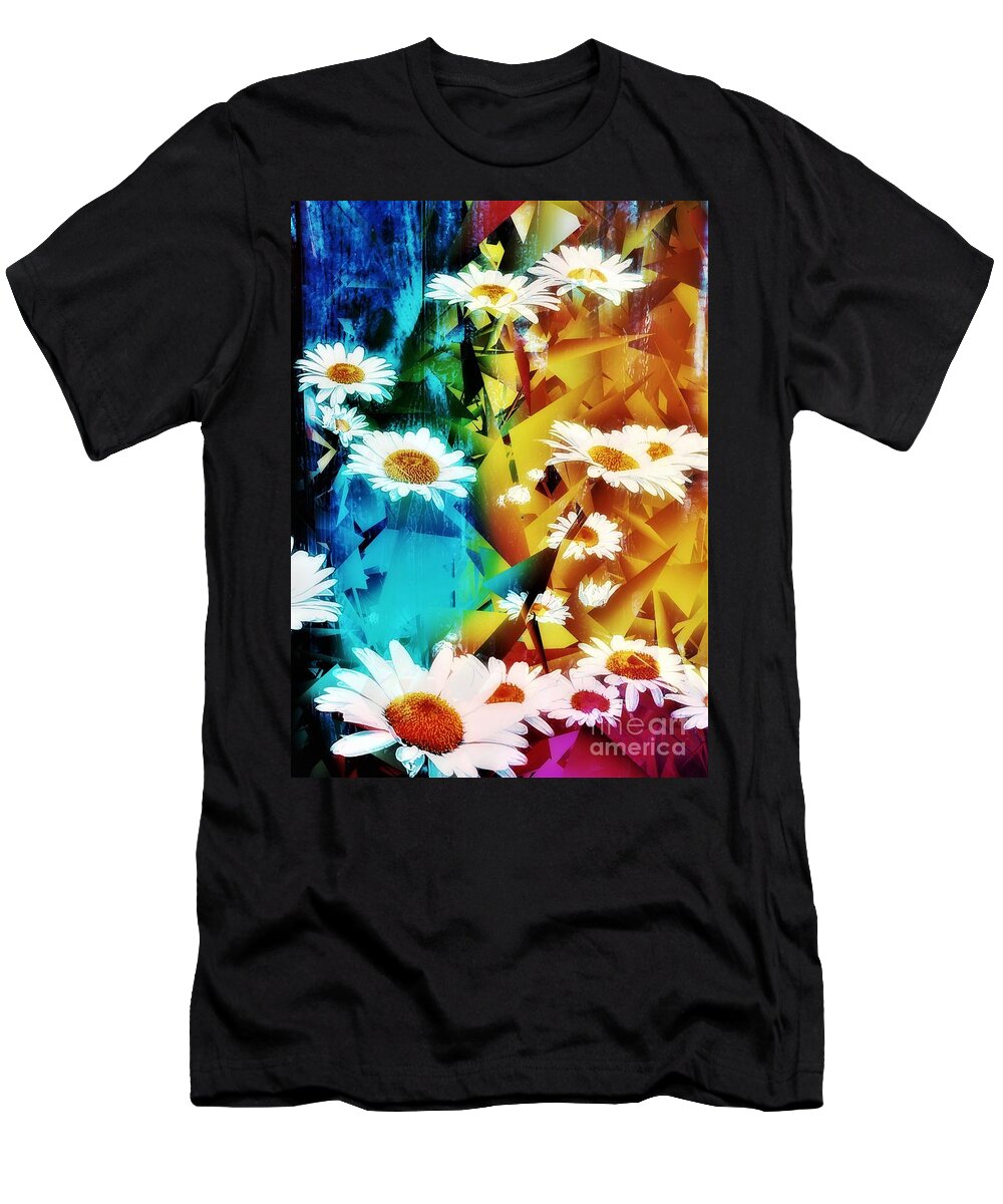 Daisy T-Shirt featuring the digital art Primary Daisy by Jacqueline McReynolds