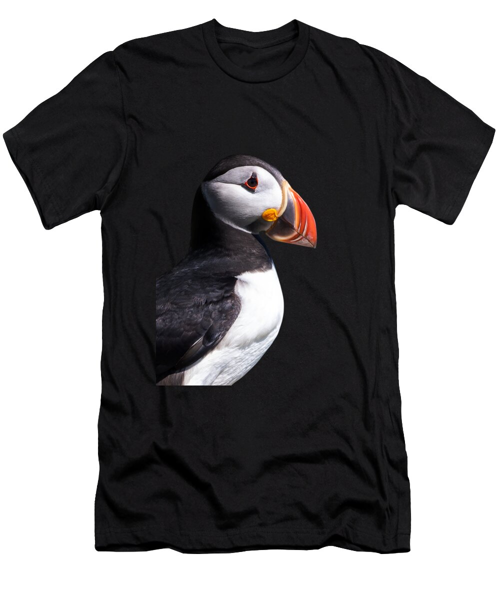 Puffin T-Shirt featuring the photograph Puffin portrait by Delphimages Photo Creations
