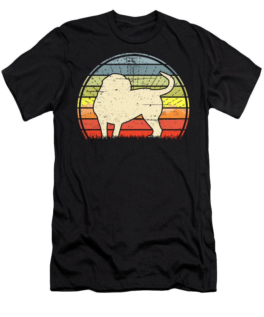 Pug T-Shirt featuring the digital art Pug Sunset by Filip Schpindel