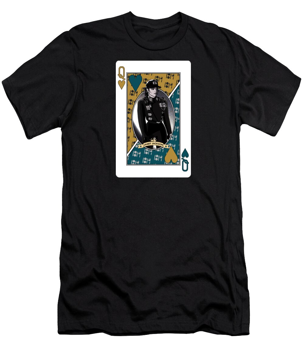 Janet Jackson T-Shirt featuring the digital art Queen Janet Jackson by Bo Kev