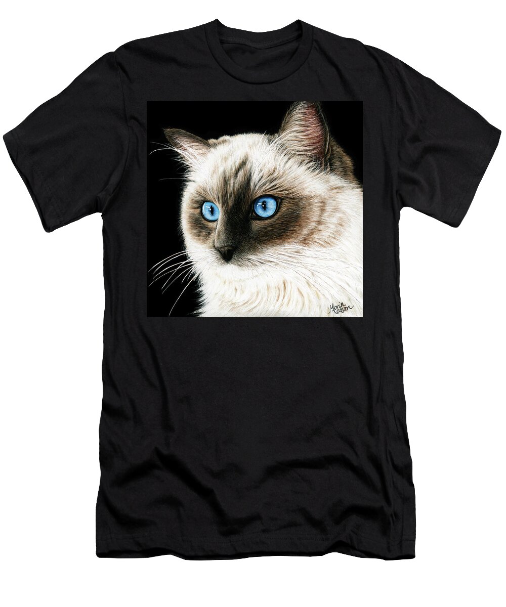 Cat T-Shirt featuring the painting Ragdoll by Monique Morin Matson