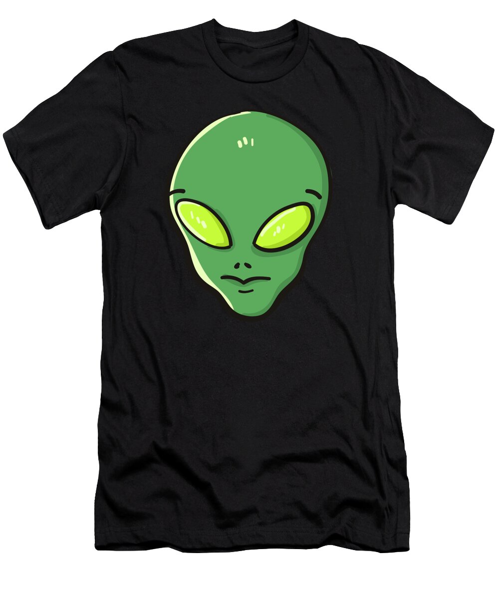 Aliens T-Shirt featuring the digital art Raid Area 51 Alien Head by Flippin Sweet Gear