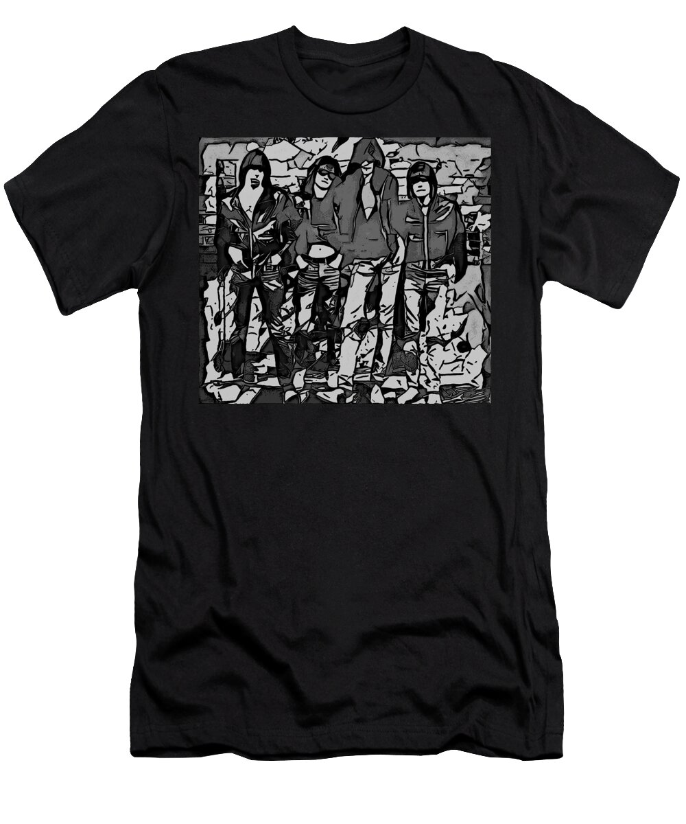 Ramones T-Shirt featuring the digital art RAMONES cover illustration by Christina Rick