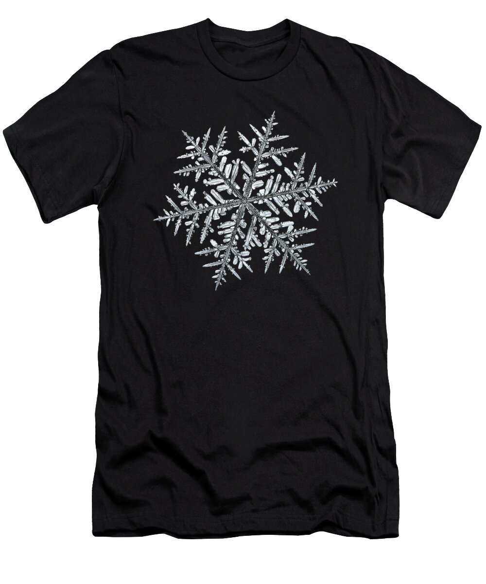 Snowflake T-Shirt featuring the photograph Real snowflake 2013-01-10_0913-8b2 Alcyone by Alexey Kljatov