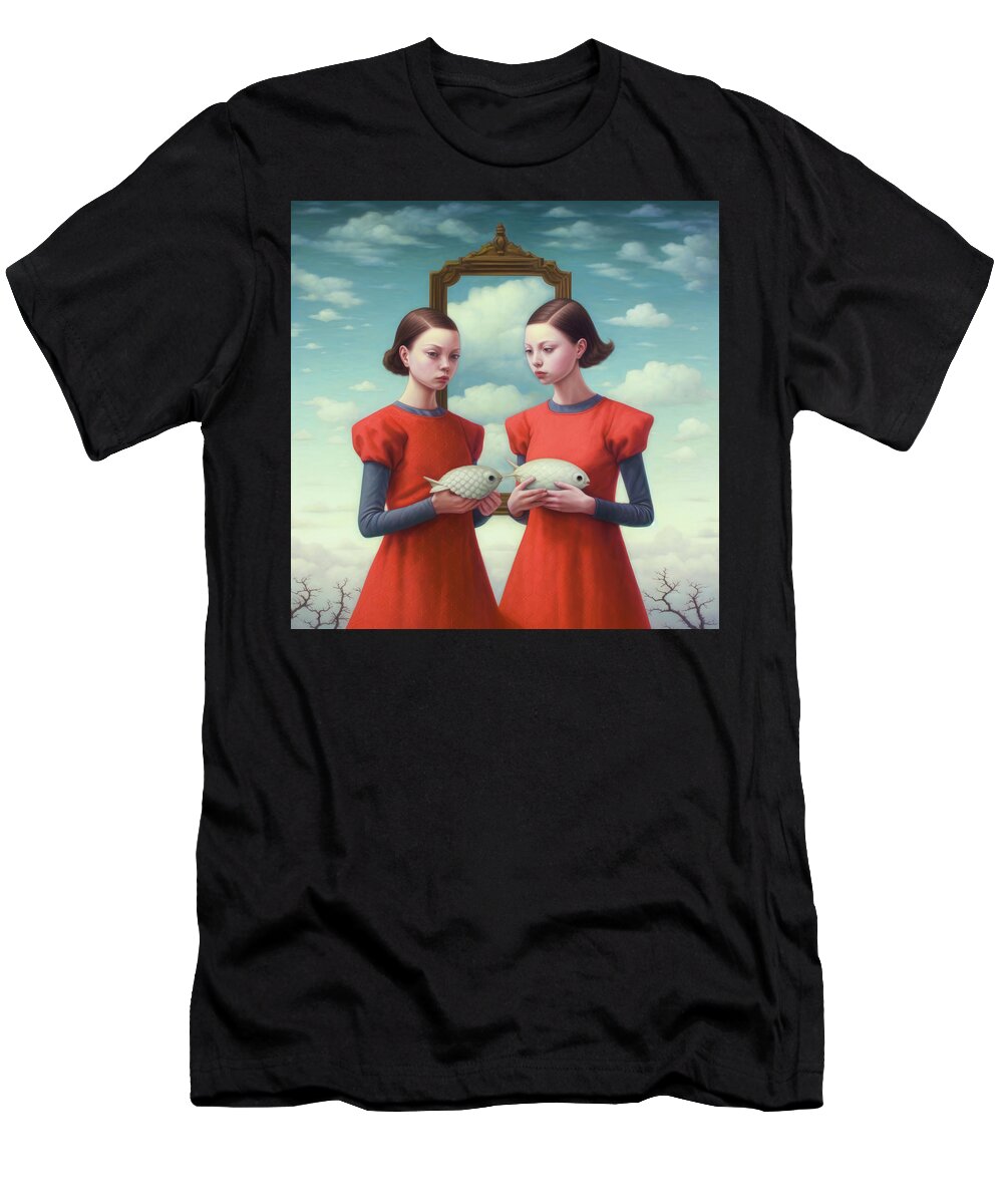 Twins T-Shirt featuring the digital art Recursive Self 06 by Matthias Hauser