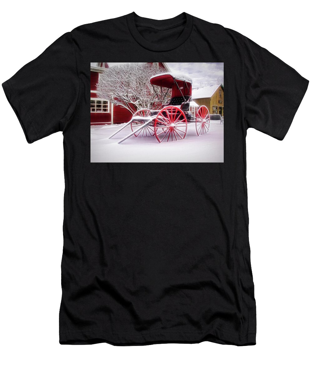 Photographer In North Ridgeville T-Shirt featuring the photograph Red Buggy at Olmsted Falls - 1 by Mark Madere