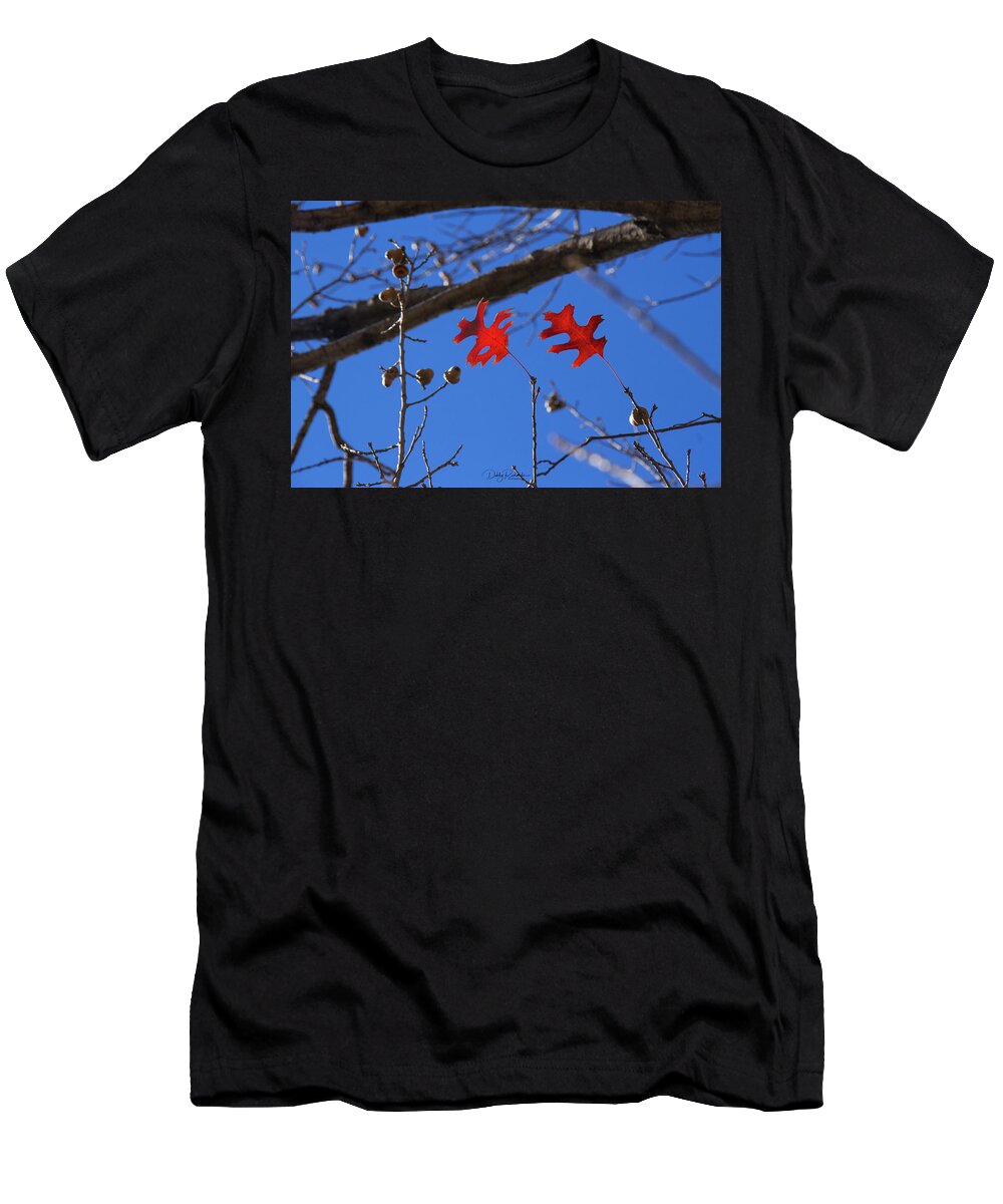 Fall T-Shirt featuring the photograph Red Oak Leaves by Debby Richards