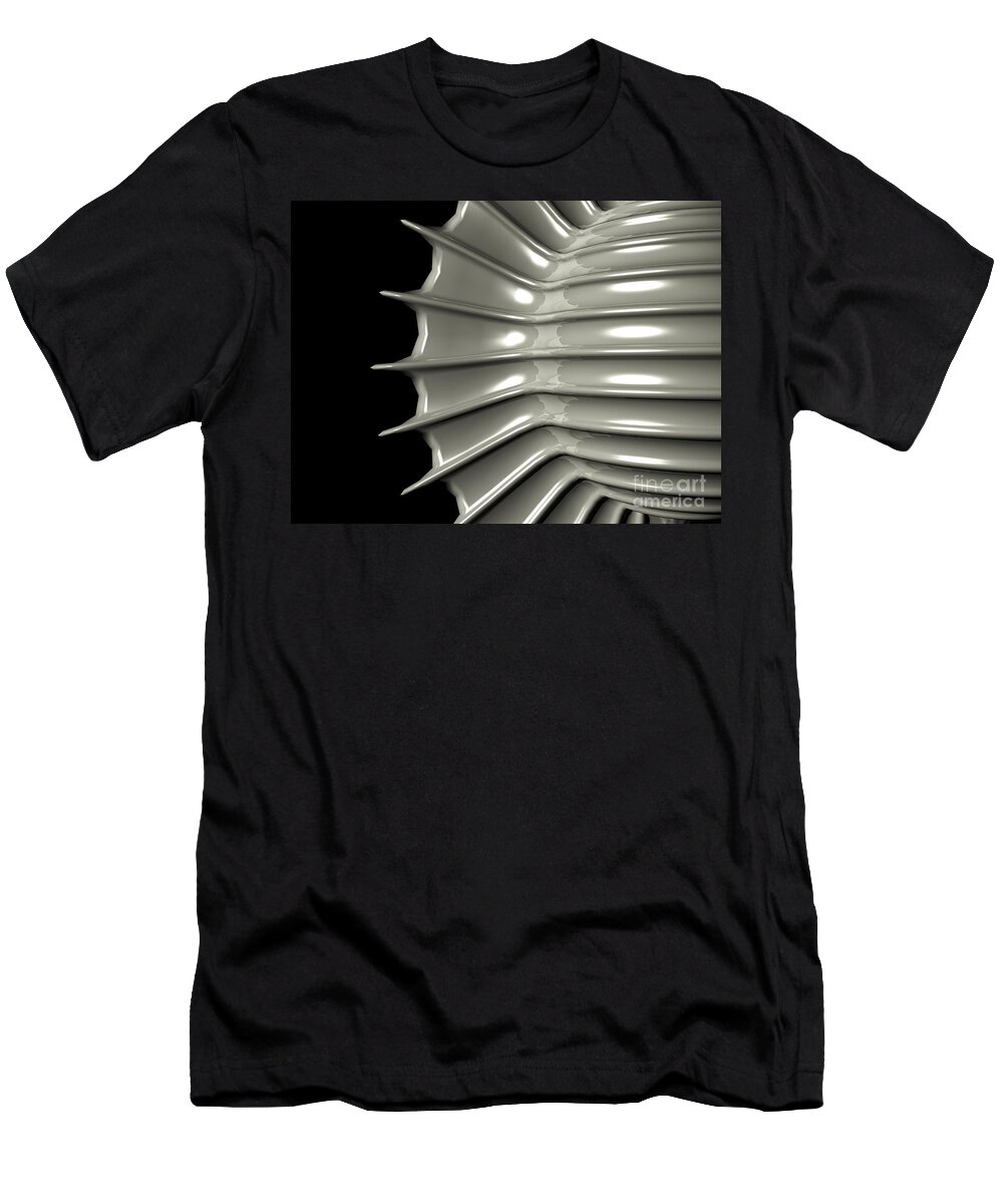 Ribs T-Shirt featuring the digital art Reflections of Abstract Object by Phil Perkins