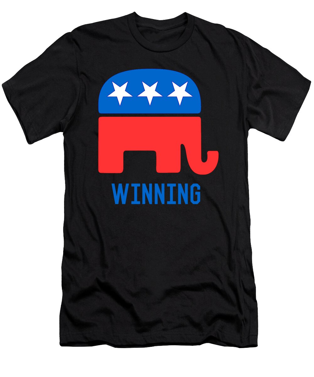 Cool T-Shirt featuring the digital art Republican GOP Elephant Winning by Flippin Sweet Gear