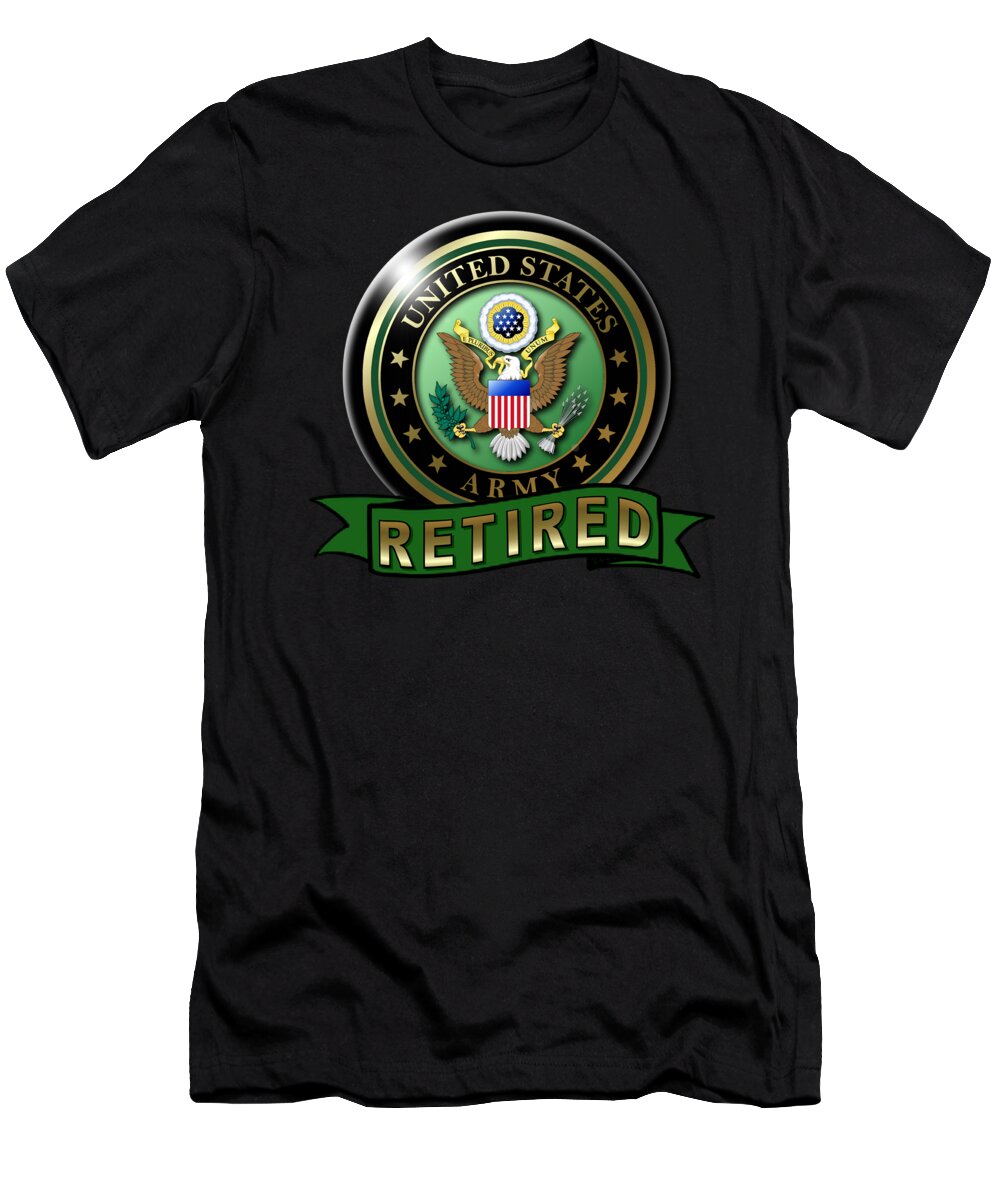 Retired T-Shirt featuring the digital art Retired Army by Bill Richards