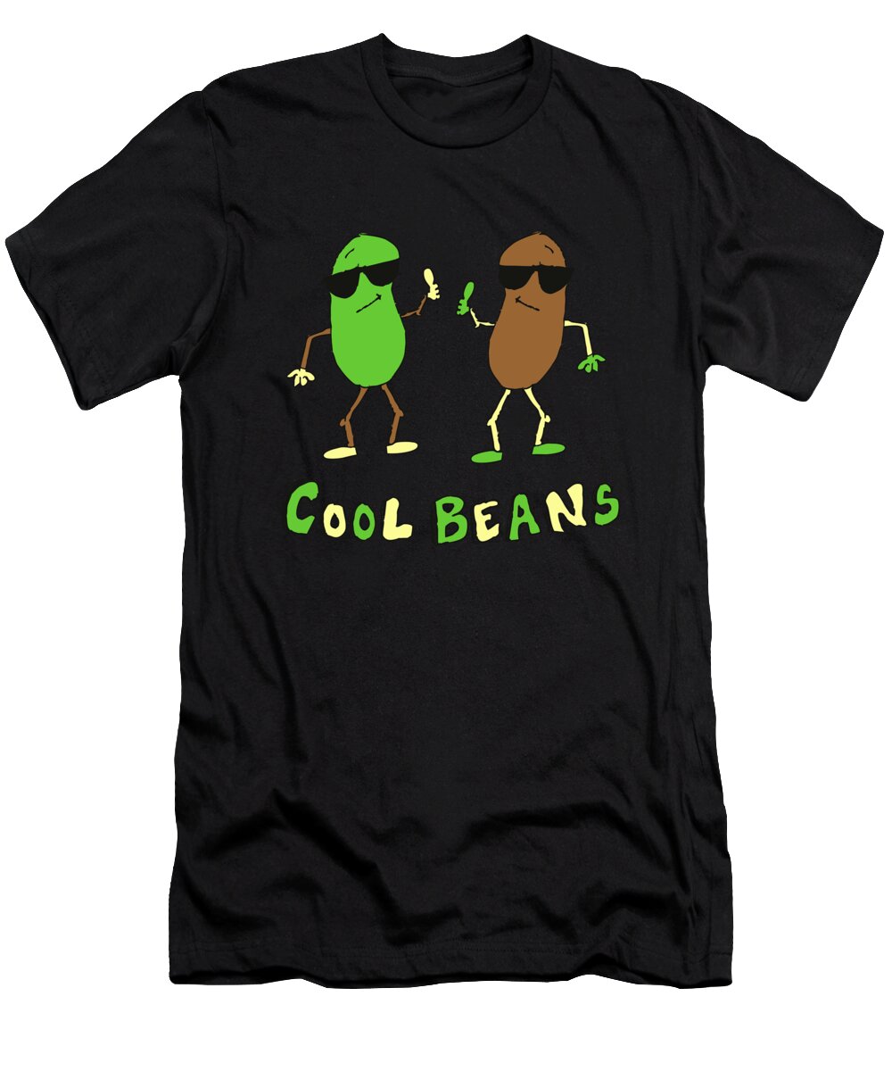 Funny T-Shirt featuring the digital art Retro Cool Beans by Flippin Sweet Gear