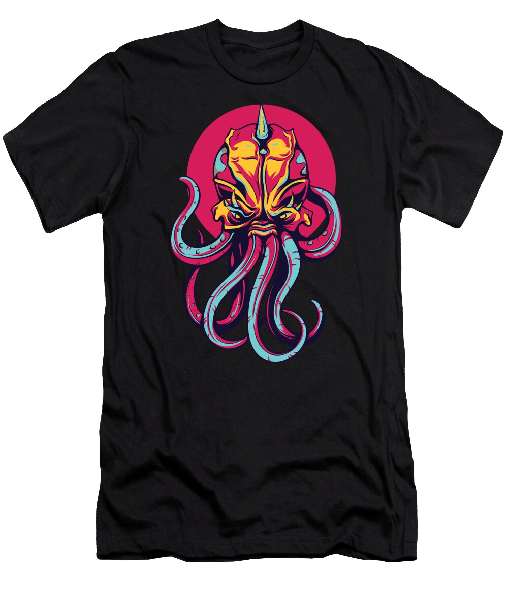 Halloween T-Shirt featuring the digital art Retro Octopus by Jacob Zelazny