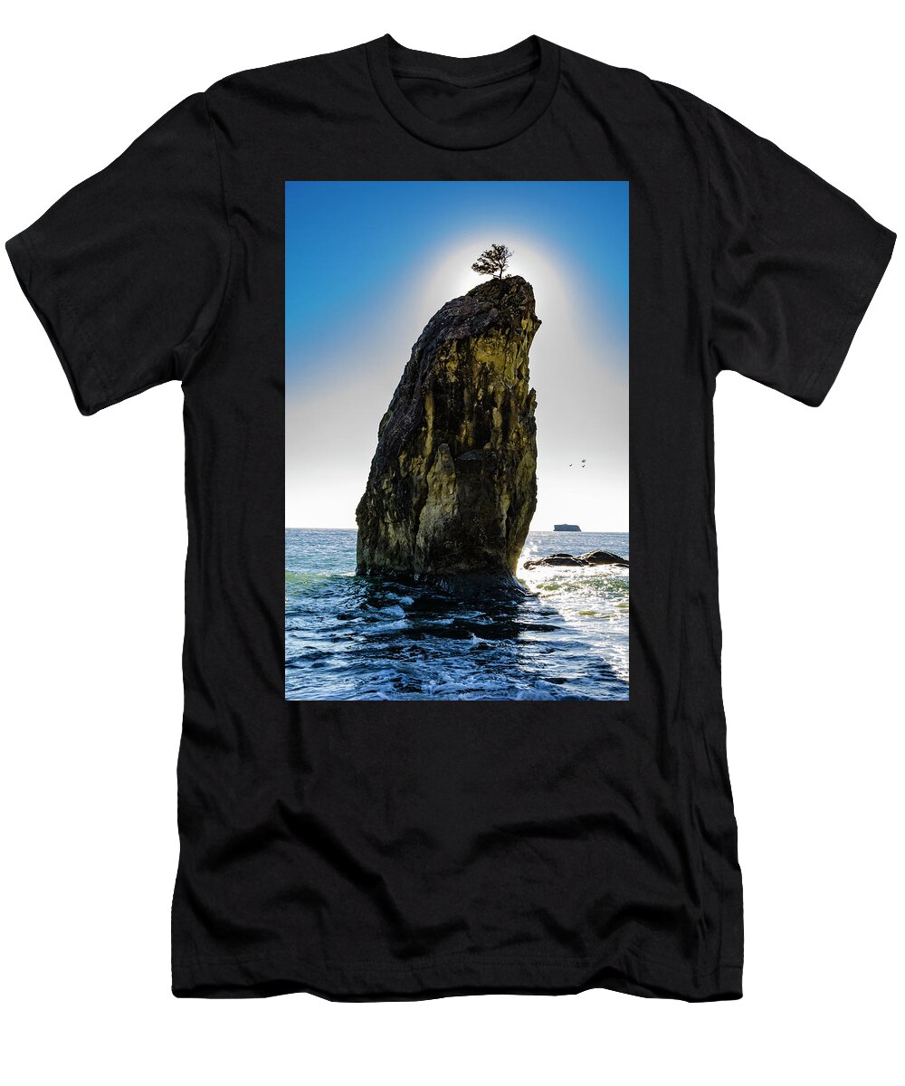 Scenery T-Shirt featuring the photograph Rialto Beach Sea Stack 2 by Pelo Blanco Photo