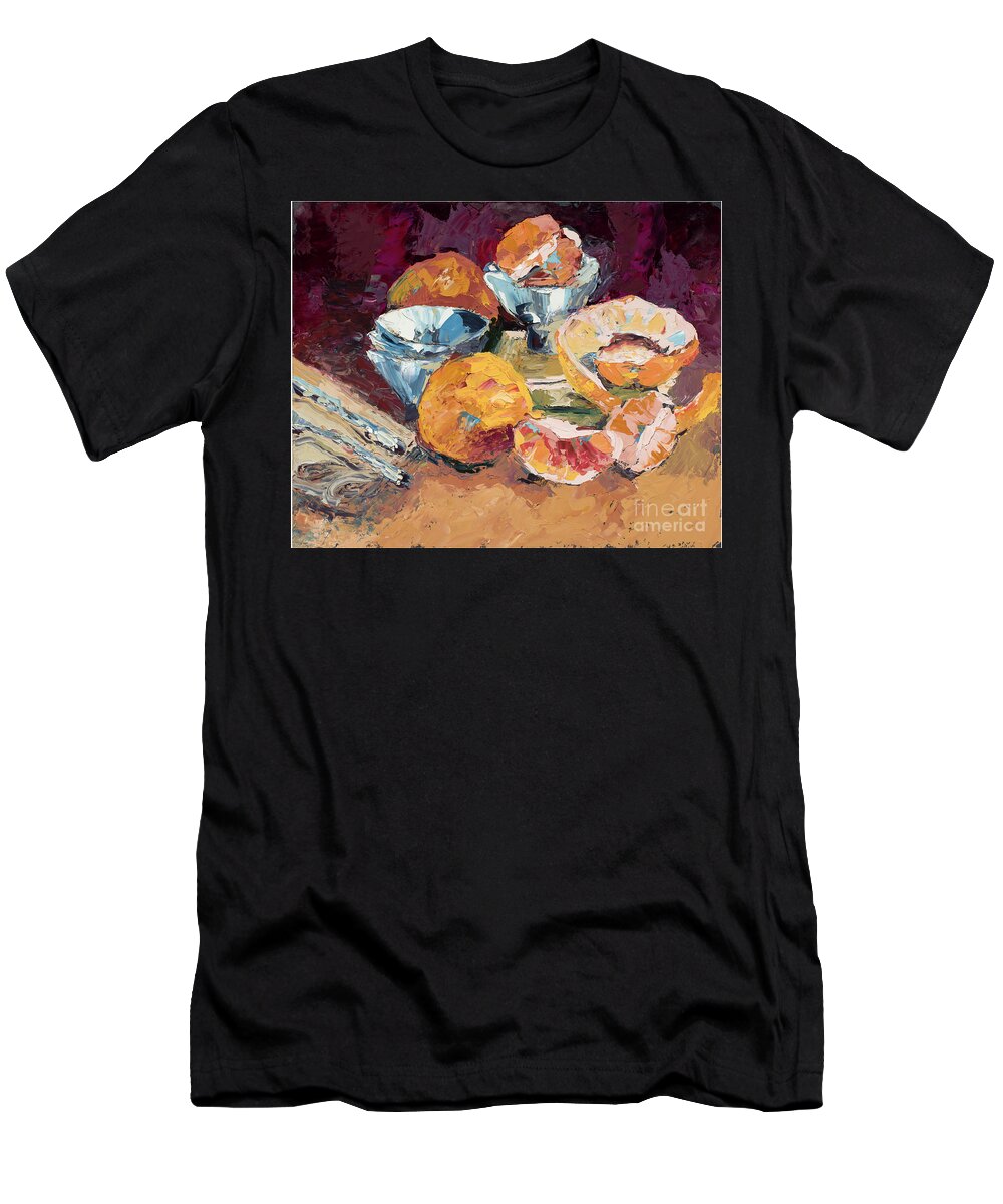 Oil Painting T-Shirt featuring the painting Grapefruit Rice Bowls, 2012 by PJ Kirk