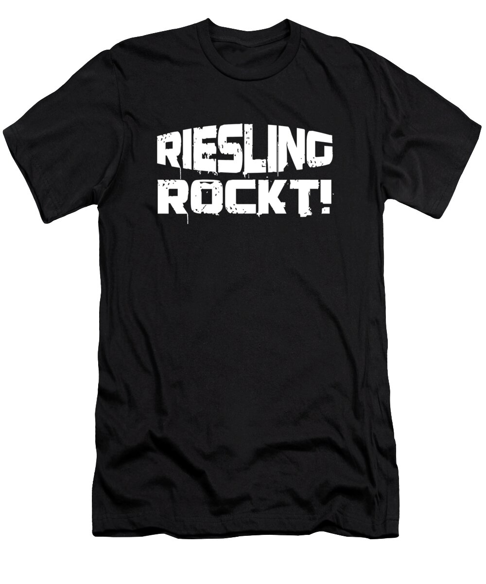 Germany T-Shirt featuring the digital art Riesling Rockt Wine Lovers Vintage Wine Sparkling Wine gift by Thomas Larch