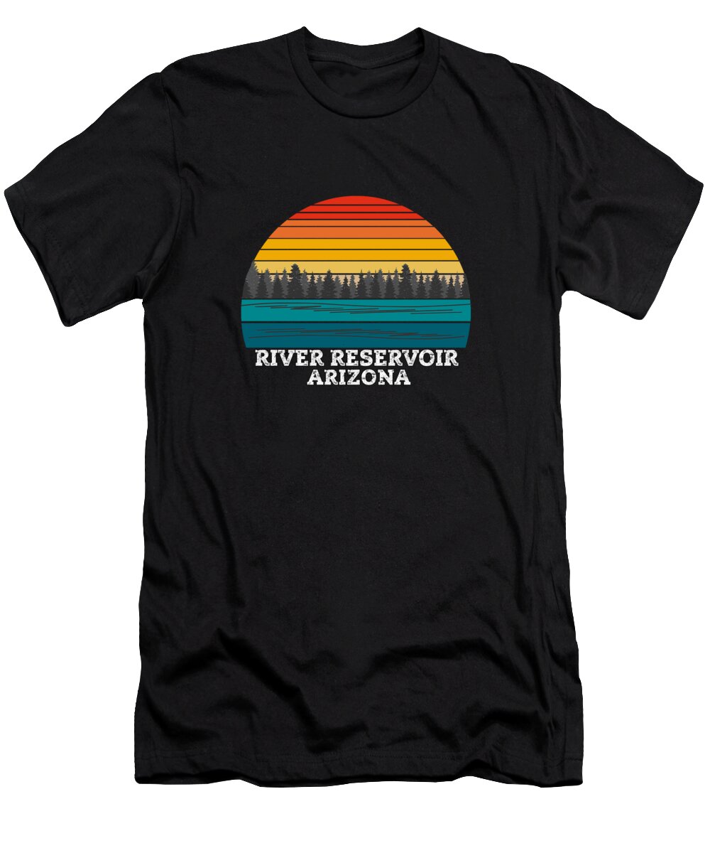 River Reservoir T-Shirt featuring the drawing River reservoir Arizona by Bruno