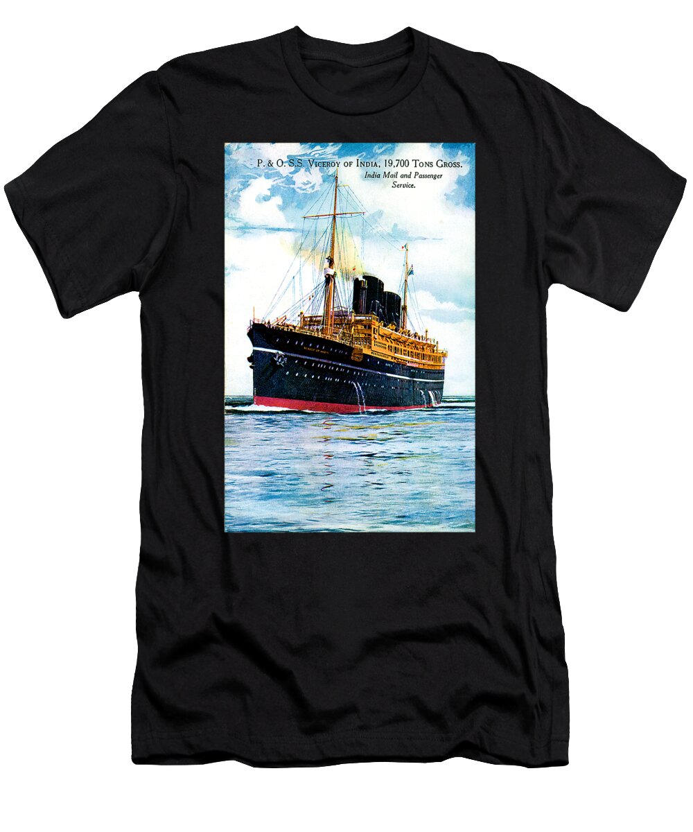 Vicero T-Shirt featuring the painting RMS Viceroy of India Cruise Ship 1928 by Unknown