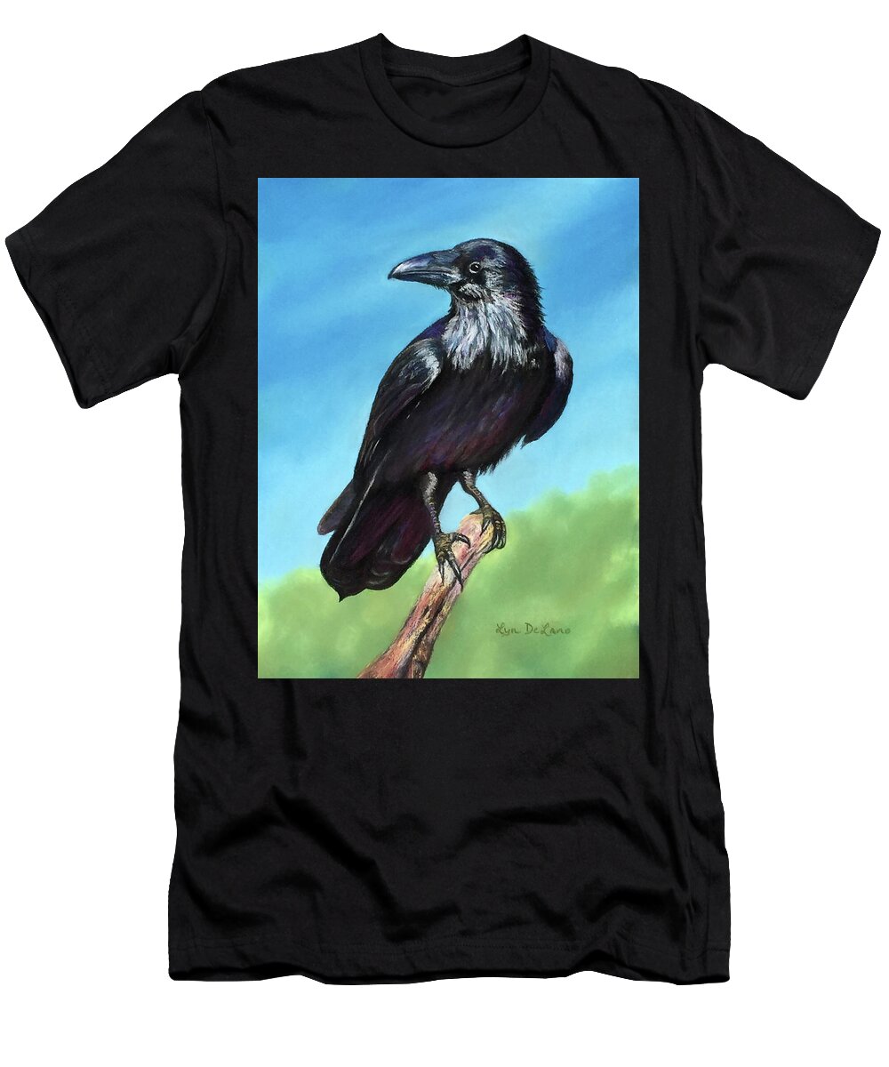 Raven T-Shirt featuring the pastel Robby the Raven by Lyn DeLano