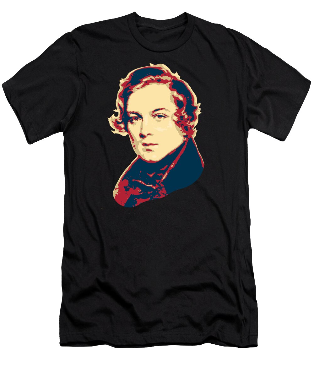 Robert Schumann T-Shirt featuring the digital art Robert Schumann by Filip Schpindel