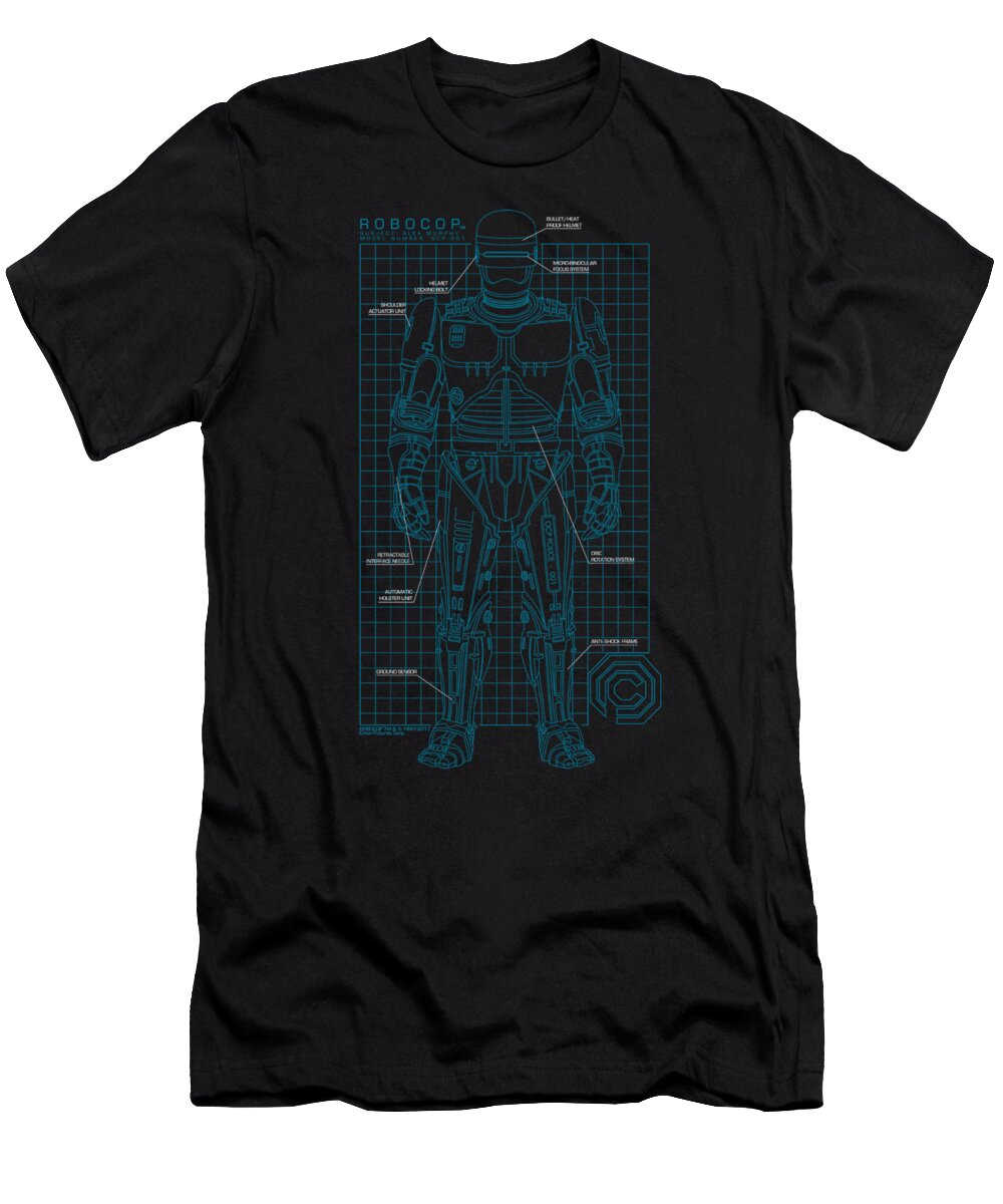 Winter Lion T-Shirt featuring the digital art Robocop Detroit Schematic by Clyde Knupp