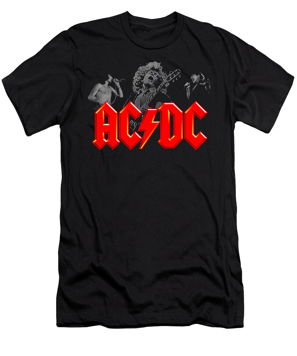 Acdc T-Shirt featuring the digital art Rock N Roll by Irsadfirgantoro Gantoro