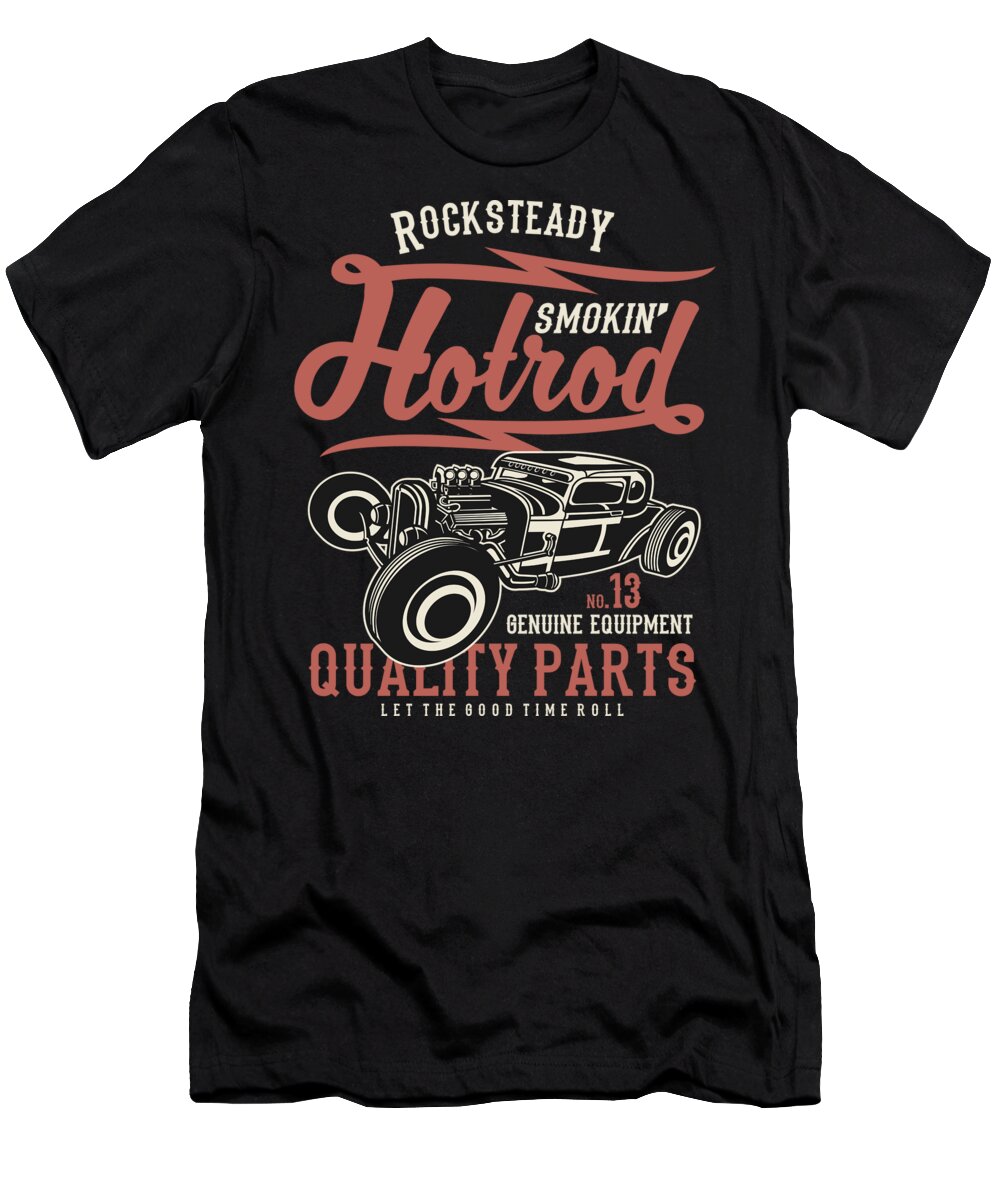 Distressed T-Shirt featuring the digital art Rock steady Smokin Hot Rod by Jacob Zelazny